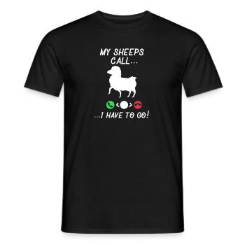 Funny My Sheep Calls - Männer T-Shirt - Schwarz - Vorne - AI Model Male 178 light (178cm)