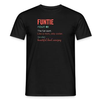 Funtie Noun Definition Nutrition for Aunt Mom - Men's T-Shirt - black - Front - AI Model Male 178 light (178cm)
