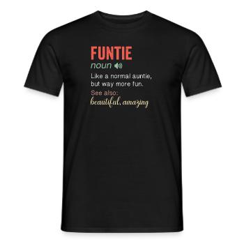 Funtie Noun Definition Nutrition for Aunt Mom - Men's T-Shirt - black - Front - AI Model Male 178 light (178cm)