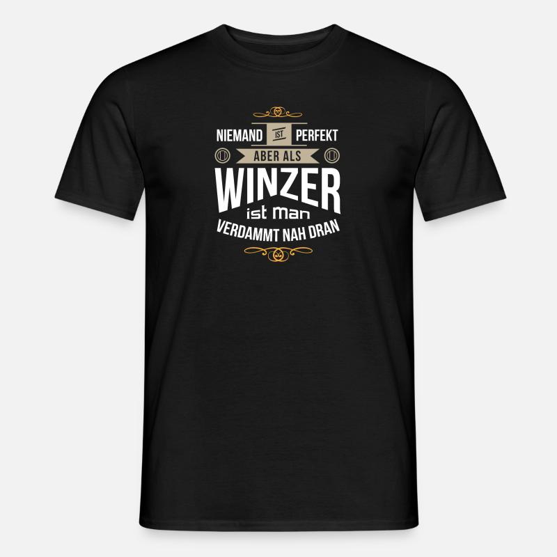 Winzer Winzermeister Weinbauer perfekt - Männer T-Shirt - Schwarz