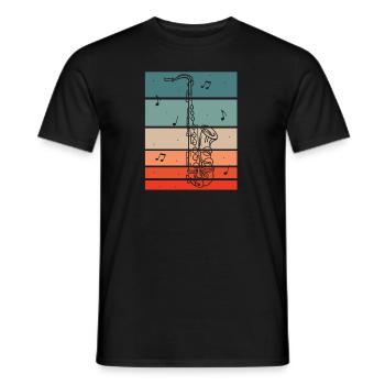 Vintage Retro Saxophone - Männer T-Shirt - Schwarz - Vorne - AI Model Male 178 light (178cm)