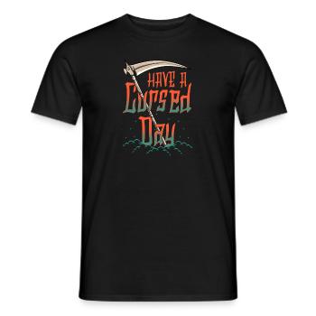 Halloween Have A Cursed Day Grim Reaper Curse - Men's T-Shirt - black - Front - AI Model Male 178 light (178cm)