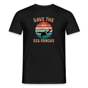 Save The Sea Pandas Whale - Männer T-Shirt - Schwarz - Vorne - AI Model Male 178 light (178cm)
