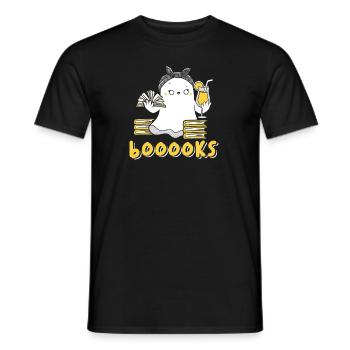 Boooks Halloween Reading Books - Männer T-Shirt - Schwarz - Vorne - AI Model Male 178 light (178cm)