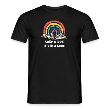Take A Look Its In A Book - Männer T-Shirt - Schwarz - Vorne - AI Model Male 178 light (178cm)
