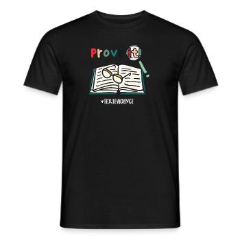 Funny Prove It Text Evidences Book - Männer T-Shirt - Schwarz - Vorne - AI Model Male 178 light (178cm)