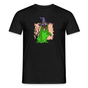 Cute Dog Pug In Witch Costume - Männer T-Shirt - Schwarz - Vorne - AI Model Male 178 light (178cm)