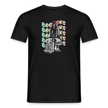 Funny Boooks Bookworm Books - Männer T-Shirt - Schwarz - Vorne - AI Model Male 178 light (178cm)