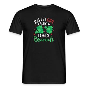 A Girl Who Loves Broccoli - Männer T-Shirt - Schwarz - Vorne - AI Model Male 178 light (178cm)