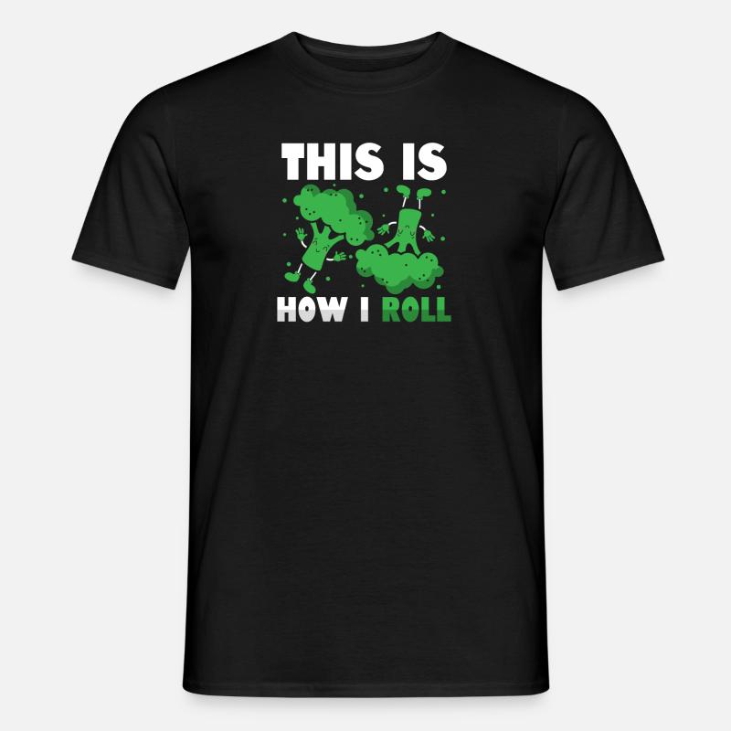 Funny How I Roll Broccoli - Männer T-Shirt - Schwarz