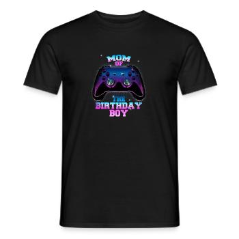 Joystick Mom Of The Birthday Boy Controller Gamer - Men's T-Shirt - black - Front - AI Model Male 178 light (178cm)