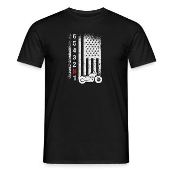 American Flag Motorcycle - Männer T-Shirt - Schwarz - Vorne - AI Model Male 178 light (178cm)