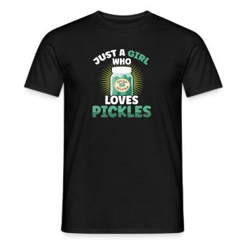 A Girl Who Loves Pickles - Männer T-Shirt - Schwarz - Vorne - AI Model Male 178 light (178cm)