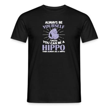 Funny Be A Hippopotamus - Männer T-Shirt - Schwarz - Vorne - AI Model Male 178 light (178cm)