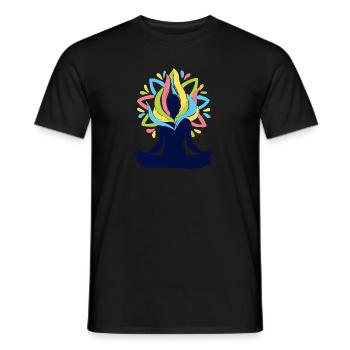 Yoga Zen Meditating - Männer T-Shirt - Schwarz - Vorne - AI Model Male 178 light (178cm)