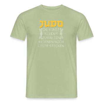 Judo die Kunst Kleider zu falten in denen noch - Männer T-Shirt - Sage - Vorne - AI Model Male 178 light (178cm)