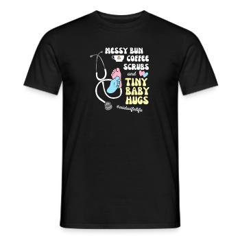 Midwife Midwives Baby Obstetrician Gift - Men's T-Shirt - black - Front - AI Model Male 178 light (178cm)