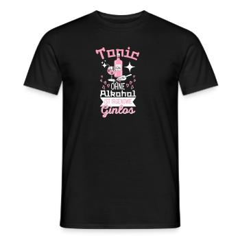 Tonic Sans alcool est en quelque sorte Ginlos Gin - T-shirt homme - noir - Devant - AI Model Male 178 light (178cm)