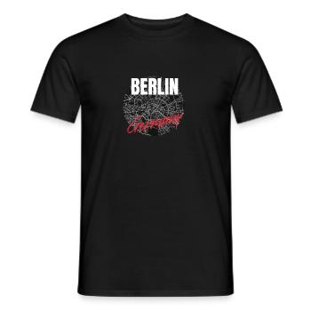 Berlin carte de la ville carte de la ville - T-shirt homme - noir - Devant - AI Model Male 178 light (178cm)