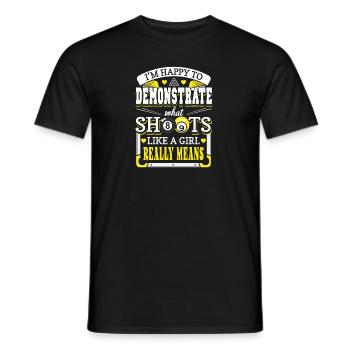 Funny Billiards What Shoots Like A Girl Means - Männer T-Shirt - Schwarz - Vorne - AI Model Male 178 light (178cm)