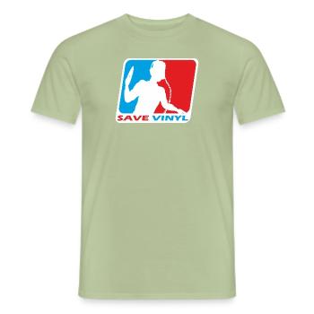 Deejay - Save Vinyl - Männer T-Shirt - Sage - Vorne - AI Model Male 178 light (178cm)