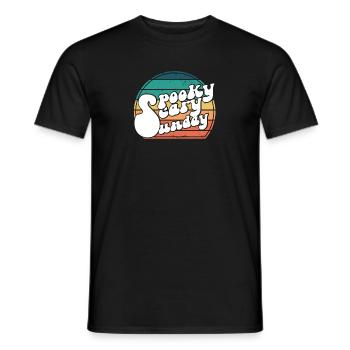 Spooky Scary Sunday Trendy Retro Rainbow - T-shirt homme - noir - Devant - AI Model Male 178 light (178cm)