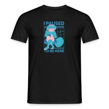 I Paused My Anime To Be Here Kawaii Anime Otaku - Men's T-Shirt - black - Front - AI Model Male 178 light (178cm)