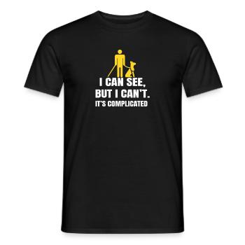 I can see but i can't it's complicated blind - Men's T-Shirt - black - Front - AI Model Male 178 light (178cm)
