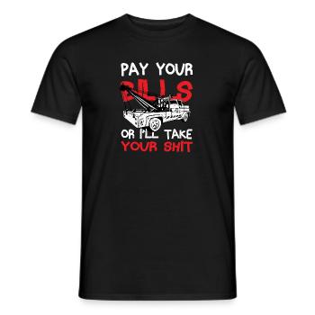 Payez vos factures Conducteur de dépanneuse - T-shirt homme - noir - Devant - AI Model Male 178 light (178cm)