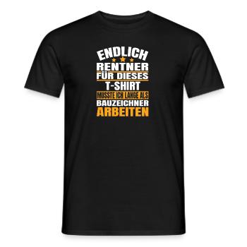 Endlich Rente 2023 Ruhestand Beruf Bauzeichner - Männer T-Shirt - Schwarz - Vorne - AI Model Male 178 light (178cm)