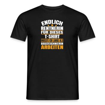 Endlich Rente 2023 Ruhestand Beruf Bauzeichnerin - Männer T-Shirt - Schwarz - Vorne - AI Model Male 178 light (178cm)