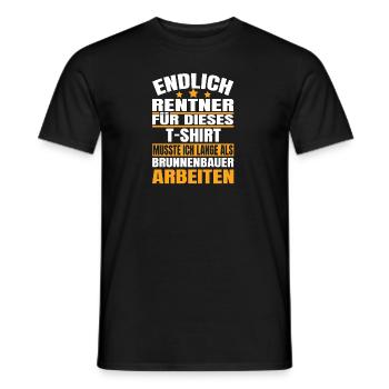 Endlich Rente 2023 Ruhestand Beruf Brunnenbauer - Männer T-Shirt - Schwarz - Vorne - AI Model Male 178 light (178cm)