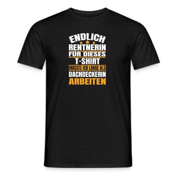 Endlich Rente 2023 Ruhestand Beruf Dachdeckerin - Männer T-Shirt - Schwarz - Vorne - AI Model Male 178 light (178cm)