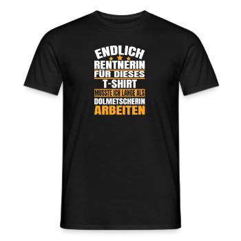 Endlich Rente 2023 Ruhestand Beruf Dolmetscherin - Männer T-Shirt - Schwarz - Vorne - AI Model Male 178 light (178cm)