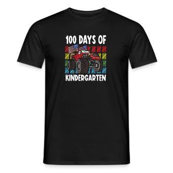 100 Days Of Kindergarten Mosnter Trucks - Men's T-Shirt - black - Front - AI Model Male 178 light (178cm)