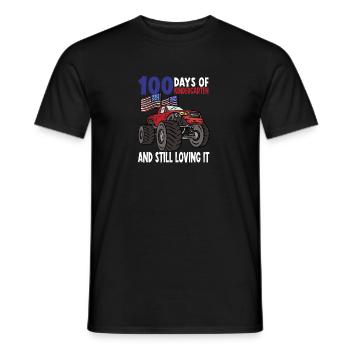 100 Days Of Kindergarten Mosnter Trucks - Men's T-Shirt - black - Front - AI Model Male 178 light (178cm)