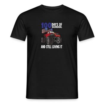 100 Days Of Kindergarten Mosnter Trucks - Men's T-Shirt - black - Front - AI Model Male 178 light (178cm)