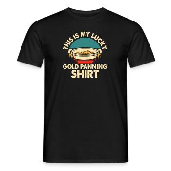 Ceci est ma chemise porte-bonheur en or - T-shirt homme - noir - Devant - AI Model Male 178 light (178cm)