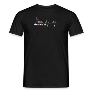 Mäht in Austria Herzschlag Rasenmähen Garten - Männer T-Shirt - Schwarz - Vorne - AI Model Male 178 light (178cm)