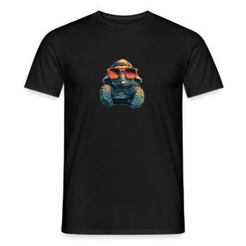 Tortue avec lunettes de soleil - Célébrez le Jour de la Terre - T-shirt homme - noir - Devant - AI Model Male 178 light (178cm)