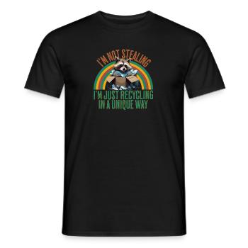 Je ne vole pas, je recycle simplement dans un - T-shirt homme - noir - Devant - AI Model Male 178 light (178cm)