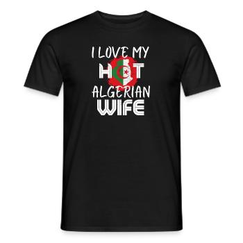 Funny I Love My Hot Algerian Wife Husband - Männer T-Shirt - Schwarz - Vorne - AI Model Male 178 light (178cm)