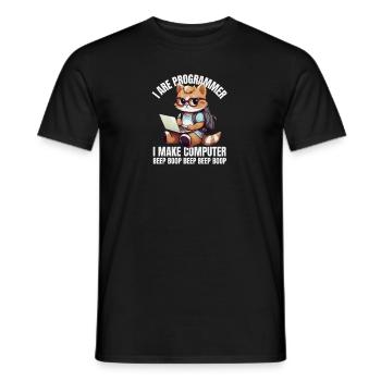 Je suis programmeur. Je fais un bip informatique - T-shirt homme - noir - Devant - AI Model Male 178 light (178cm)