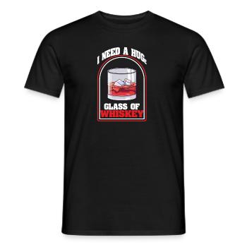 I Need a Huge Glass of Whiskey Lover - Men's T-Shirt - black - Front - AI Model Male 178 light (178cm)