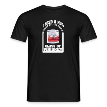 I Need a Huge Glass of Whiskey Lover - Men's T-Shirt - black - Front - AI Model Male 178 light (178cm)