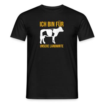 Ich Bin Für Unsere Landwirte Bauer Bauernhof Agrar - Männer T-Shirt - Schwarz - Vorne - AI Model Male 178 light (178cm)