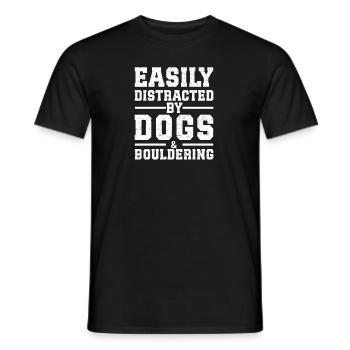 Easily Distracted By Dogs & Bouldering - Men's T-Shirt - black - Front - AI Model Male 178 light (178cm)