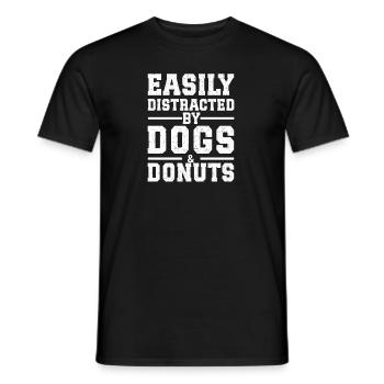 Easily Distracted By Dogs & Donuts - Men's T-Shirt - black - Front - AI Model Male 178 light (178cm)