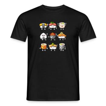 Sushi drôle - T-shirt homme - noir - Devant - AI Model Male 178 light (178cm)