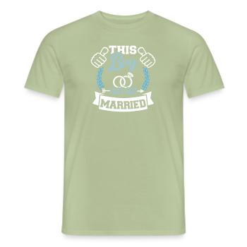 wedding - Men's T-Shirt - sage - Front - AI Model Male 178 light (178cm)